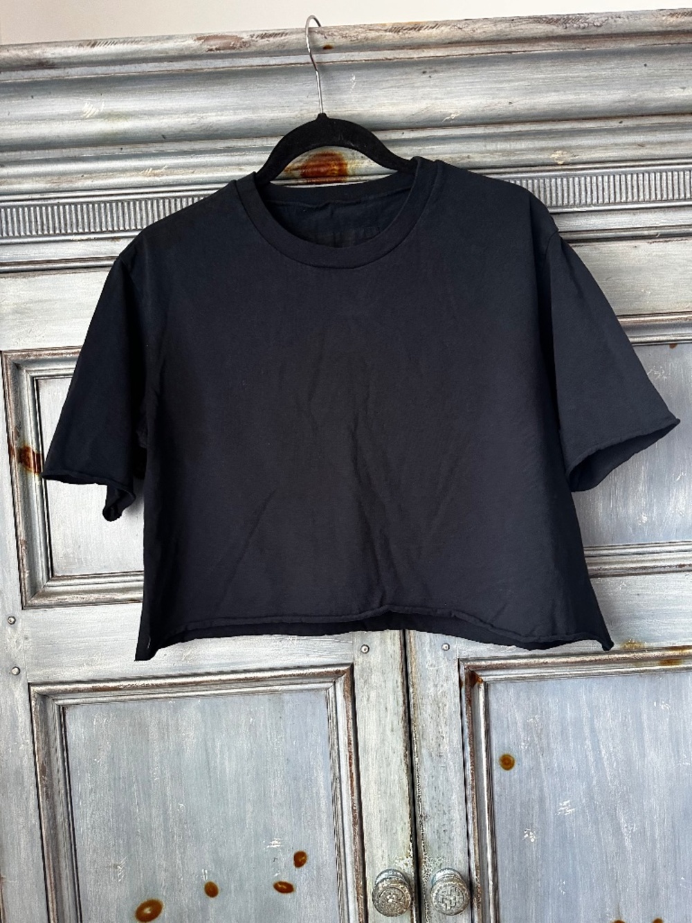 Frank & Eileen  Cropped  Oversized Tee in Vintage Black Size S